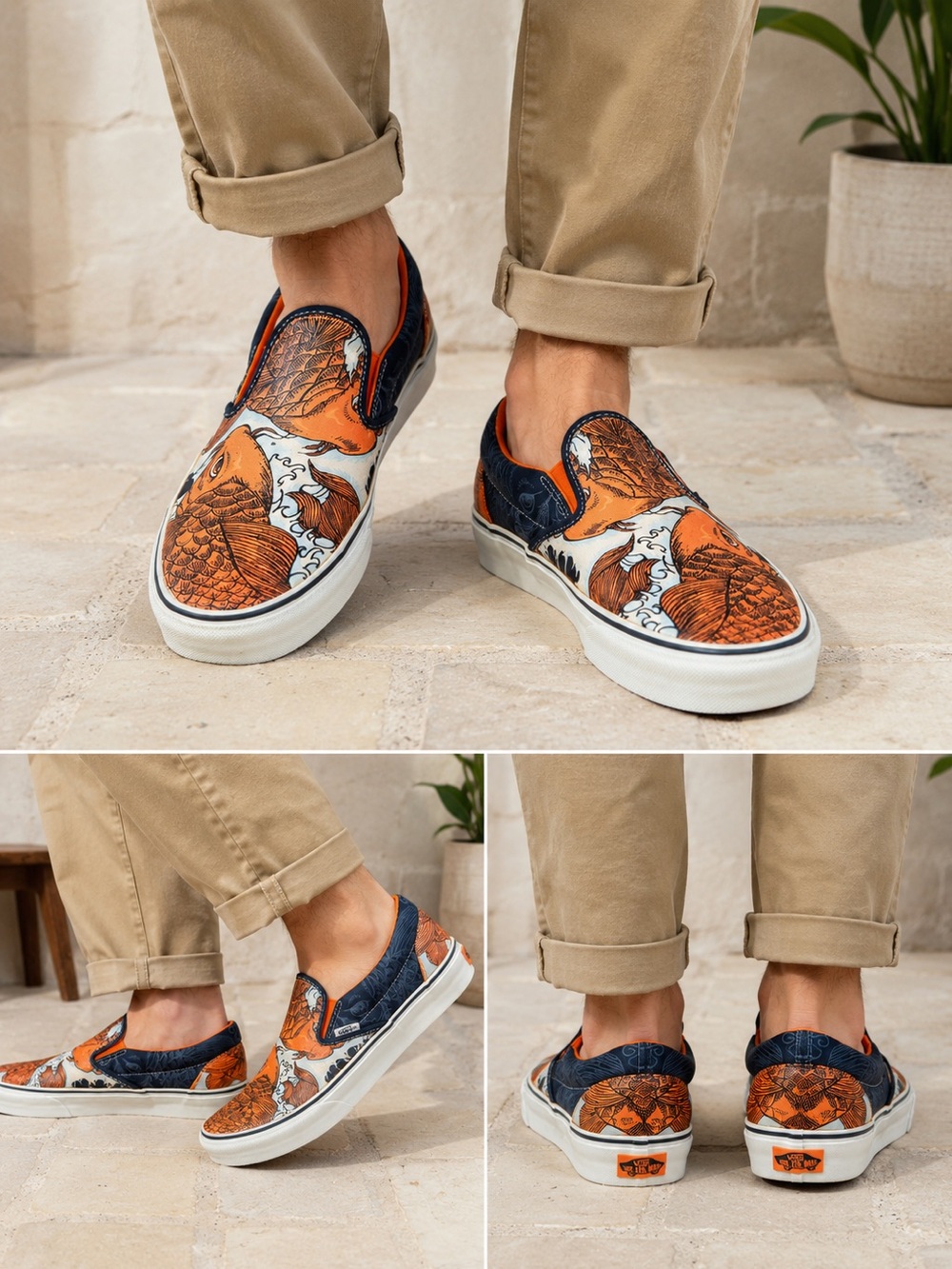 Vans Koi Fish Rare Retired Streetwear Slip-Ons- Unisex size Men’s 11.5 NWOT - Picture 4 of 16